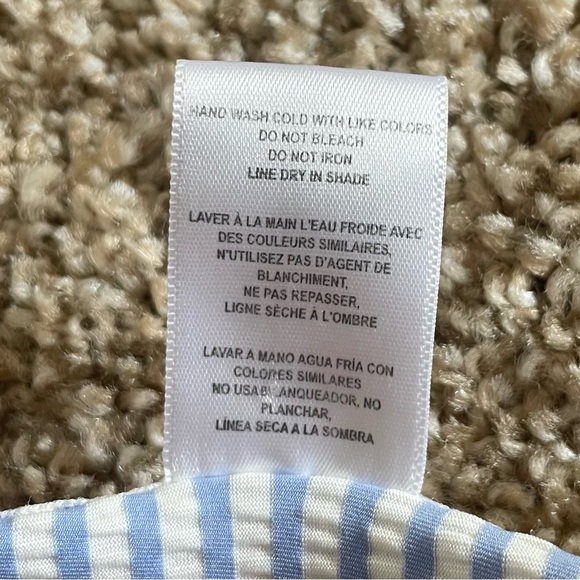 Ruffle Butts Seersucker Rash Guard Shirt Girls Size 10 Striped Long Sleeve Swim - Picture 10 of 10